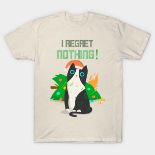 I Regret Nothing Christmas Cat Kitty T-Shirt